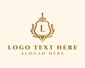 Heritage - Medieval Sword Shield logo design