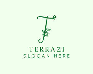 Natural Elegant Letter T logo design