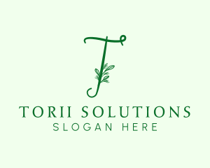 Natural Elegant Letter T logo design