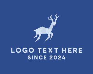Blue - Deer Antler Origami logo design