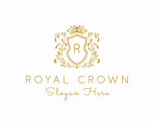 Royal Leaf Crest Crown logo design