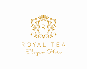 Royal Leaf Crest Crown logo design