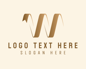 Letter W - Elegant Ribbon Spring logo design