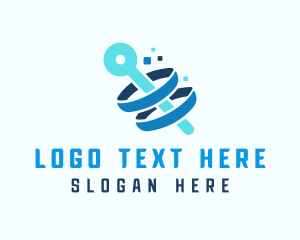 Technology - Blue Technology Orbit logo design