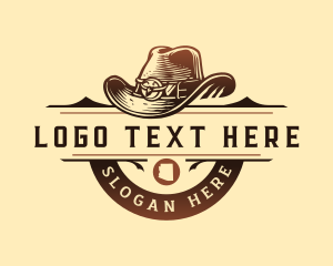 Vintage - Western Cowboy Hat logo design