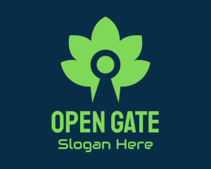 Unlocked - Green Bio Keyhole logo design