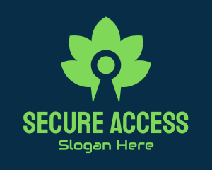 Passcode - Green Bio Keyhole logo design