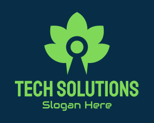 Cyber Security - Green Bio Keyhole logo design