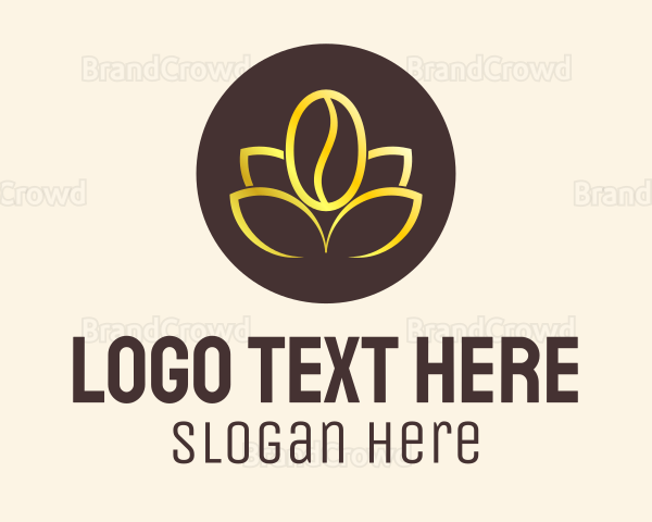 Golden Coffee Bean Logo
