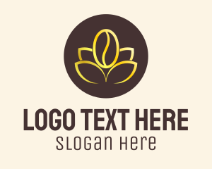 Coffee Shop - Golden Coffee Bean logo design
