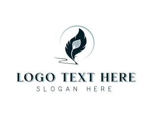 Blogger - Author Publisher Feather logo design