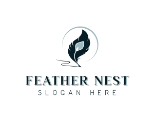 Author Publisher Feather logo design