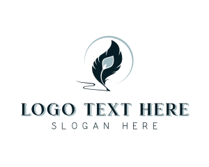 Author - Author Publisher Feather logo design