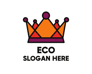 Polygonal Orange Crown Logo