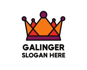 Polygonal Orange Crown Logo