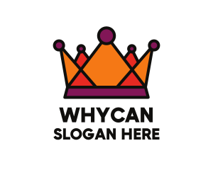 Polygonal Orange Crown Logo