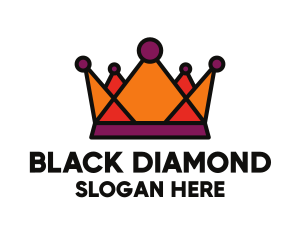 Polygonal Orange Crown logo design