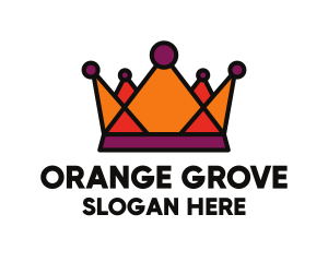 Polygonal Orange Crown logo design