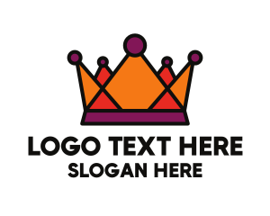 King - Polygonal Orange Crown logo design