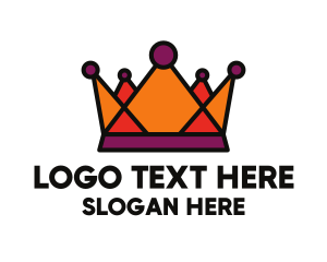 Polygonal Orange Crown Logo