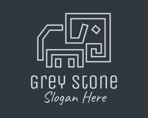 Grey - Gray Elephant Line Art logo design