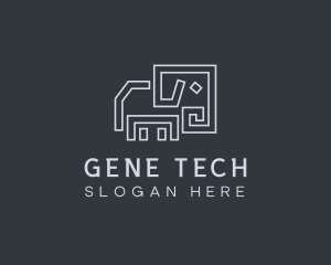 Gray Elephant Line Art logo design