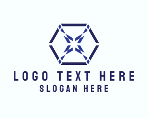 Multimedia Hexagon Design  Logo