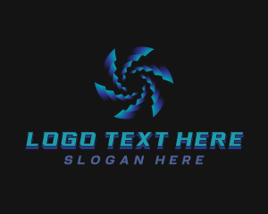 Developer - Spiral Blade Vortex logo design