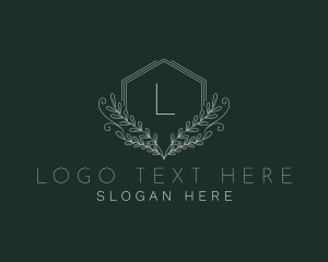 Leaves - Hexagon Wellness Wreath logo design
