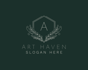 Hexagon Wellness Wreath logo design