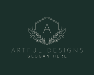 Hexagon Wellness Wreath logo design