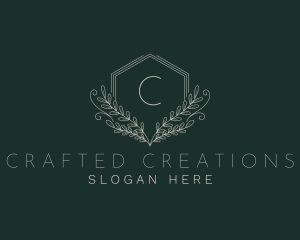 Hexagon Wellness Wreath logo design