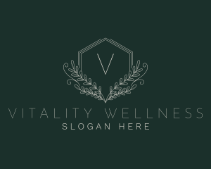 Hexagon Wellness Wreath logo design