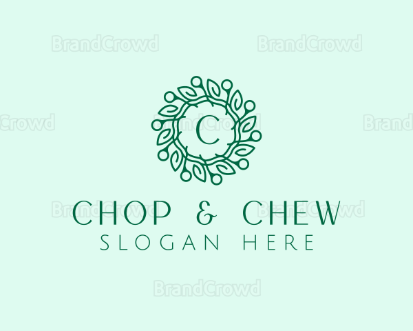 Natural Leaf Wreath Logo