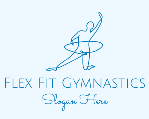 Gymnastics - Monoline Gymnast Hoop logo design