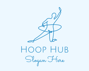 Hoop - Monoline Gymnast Hoop logo design