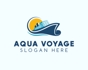 Cruise Travel Ship logo design