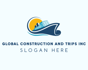 Maritime - Cruise Travel Ship logo design