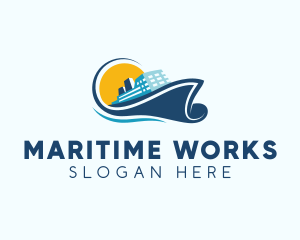 Cruise Travel Ship logo design