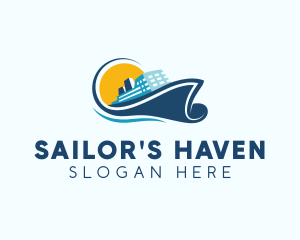 Cruise Travel Ship logo design