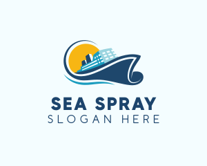 Cruise Travel Ship logo design