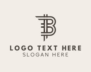 Bitcoin - Dash Letter B logo design