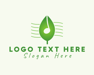 Botanical Musical Leaf  Logo