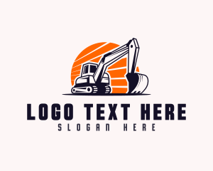 Worker - Excavator Machine Construction logo design