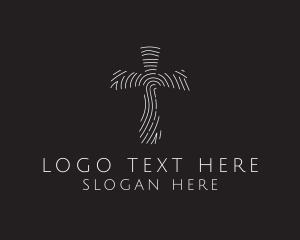 Wood Grain - Religious Cross Thumbmark logo design