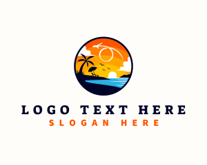 Travel - Beach Sunset Travel logo design