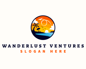 Beach Sunset Travel logo design