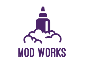 Mod - Violet Vape Smoke logo design