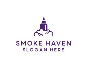 Smoking - Violet Vape Smoke logo design