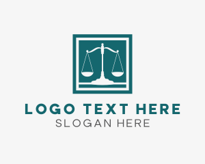 Notary - Justice Scale Court logo design